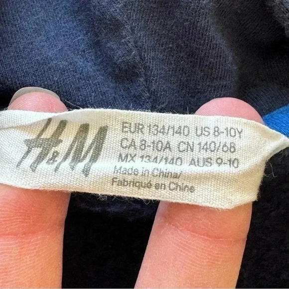 H&M Navy Hooded Long Sleeves Reversible Sequence Shuttle Ship Soft SZ 8-10 #2232 - Picture 6 of 10